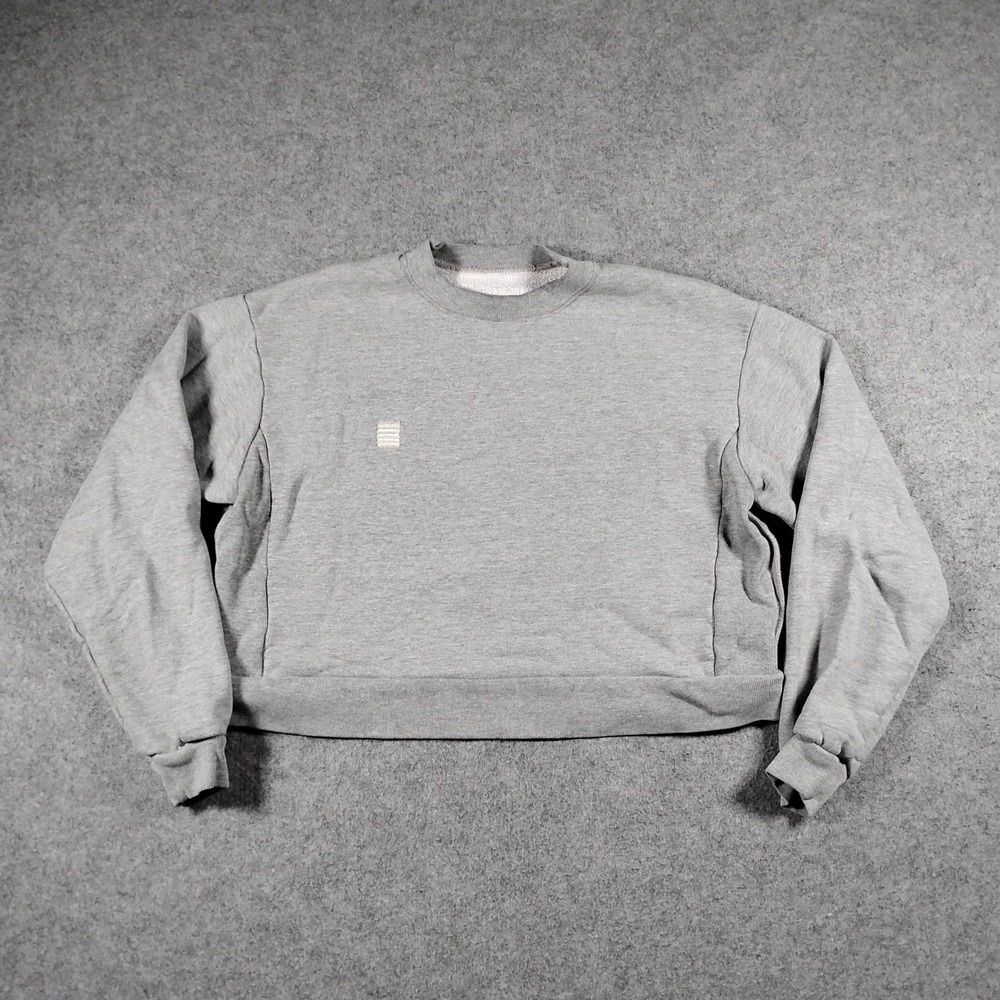 Sunday School Relaxed Fit Cropped Sweatshirt Heather Grey Size XS